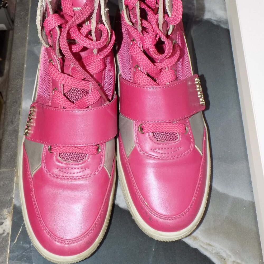 Coogi Australia Silver Pink Leather Hi Fashion Sneakers Women's Shoe Size 8.5
